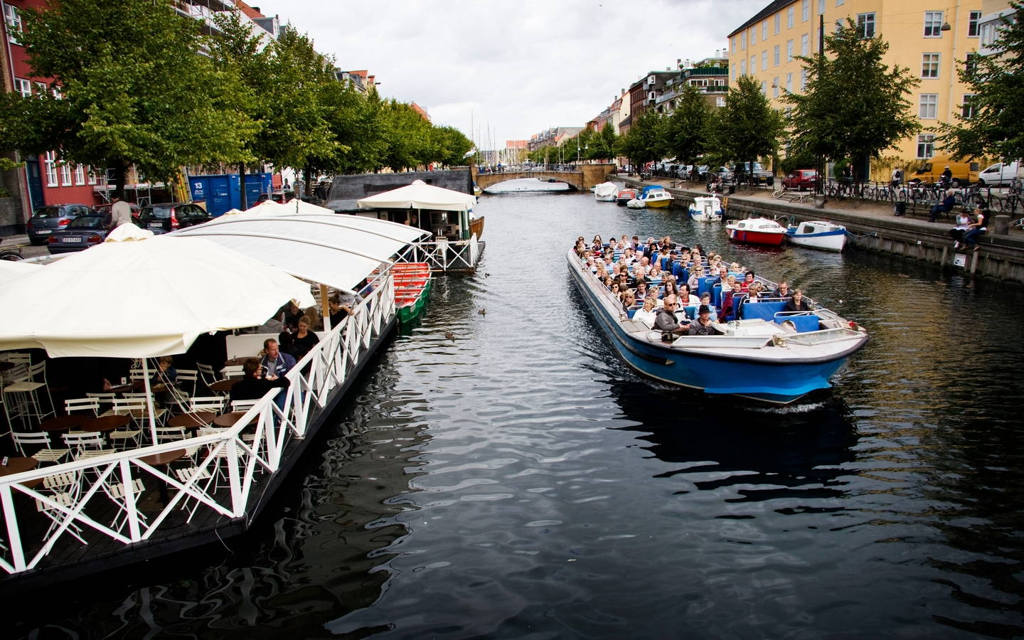 Canalboat and  boat rental at  Christianshavn canal
